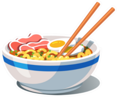 Tonkotsu Ramen Soup Bowl With Noodles Sticker
