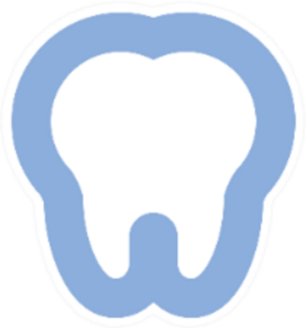 Tooth Icon In Blue Sticker
