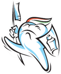 Tooth Illustration With Paste And Brush Sticker