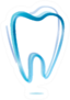 Tooth Symbol In Blue Sticker