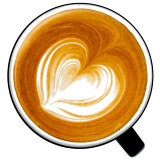 Top View Hot Coffee Sticker