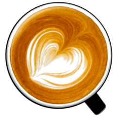 Top View Hot Coffee Sticker