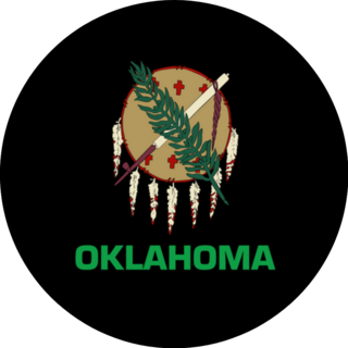 Top View Of Flag Of African Americans Of Oklahoma Sticker