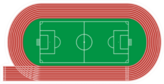 Top View Of Running Track And Soccer Field Sticker