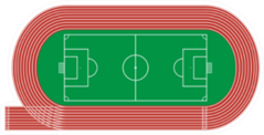 Top View Of Running Track And Soccer Field Sticker