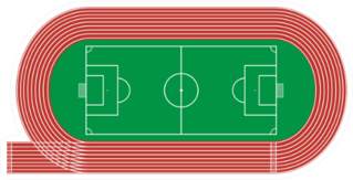 Top View Of Running Track And Soccer Field Sticker