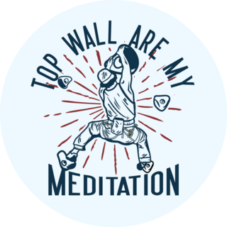 Top Wall Meditation Rock Climber Sticker
