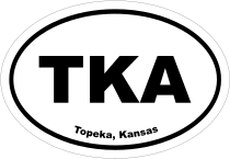 Topeka, Kansas Oval Stickers