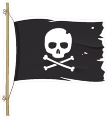 Torn Pirate Flag Sticker