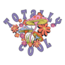 Totally Cool 70s Groovy Mushroom Lettering Sticker