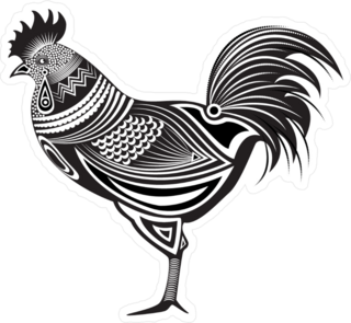 Totem Tribal Rooster Sticker