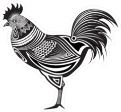 Totem Tribal Rooster Sticker