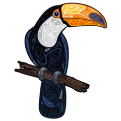 Toucan Abstract Pattern Sticker