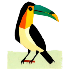 Toucan Exotic Bird Oil Painting Sticker