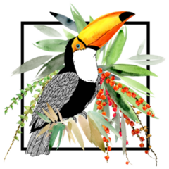 Toucan-Exotic Bird Plant Sticker