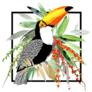 Toucan-Exotic Bird Plant Sticker