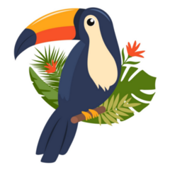 Toucan, Exotic Birds, Tropical Flowers Sticker