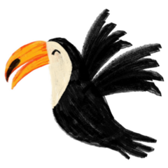 Toucan Flying Illustration Sticker