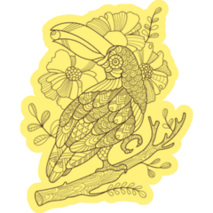 Toucan In Yellow Sticker