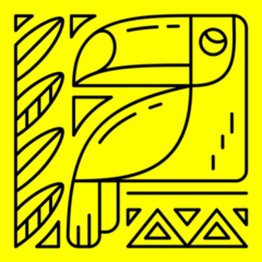 Toucan Line Art Sticker