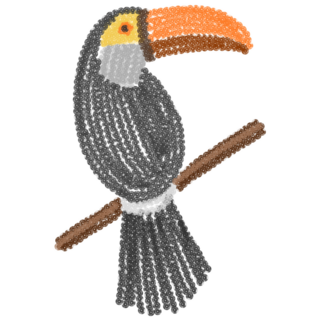 Toucan Made With Sequins Sticker
