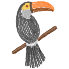 Toucan Made With Sequins Sticker