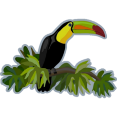 Toucan On Leafy Branch Sticker