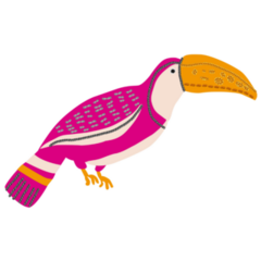 Toucan Pink Embroidery Sticker