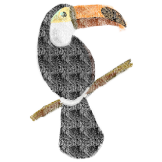 Toucan That Imitates A Fresco Sticker
