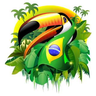 Toucan With Brazil Flag Sticker
