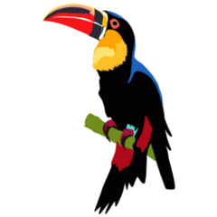 Toucan With Lines And Dots Sticker