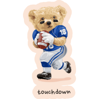 Touch Down Slogan With Bear Sticker