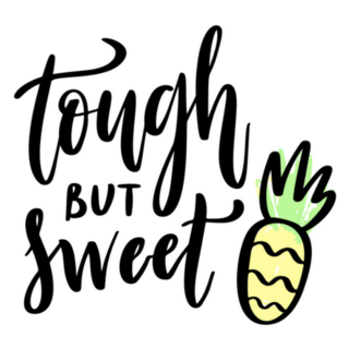 Tough But Sweet Cartoon Hawaiian Typography Sticker