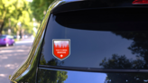 Tour To Swiss Mountains Alps Sticker on a Rear Car Window (New) example
