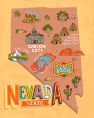 Tourist Map Of Nevada Sticker
