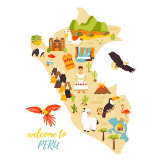 Tourist Map Welcome To Peru Sticker