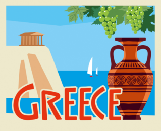 Tourist Postcard Greece Sticker