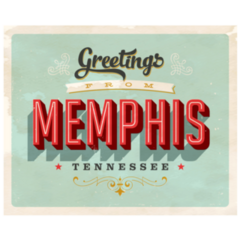 Touristic Greeting Card Memphis Tennessee Sticker
