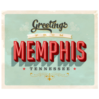 Touristic Greeting Card Memphis Tennessee Sticker