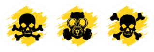 Toxic Hazard Grunge Signs Poison Symbols Sticker