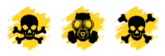 Toxic Hazard Grunge Signs Poison Symbols Sticker