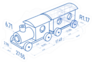 Toy Train With Drawing Design Elements Sticker