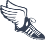 Track & Field Runner Shoe With Wings Sticker