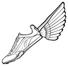Track Shoe With Wing Illustration Sticker