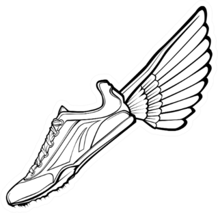 Track Shoe With Wing Illustration Sticker