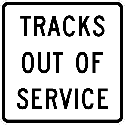 Tracks Out Of Service Rounded Corner Sticker