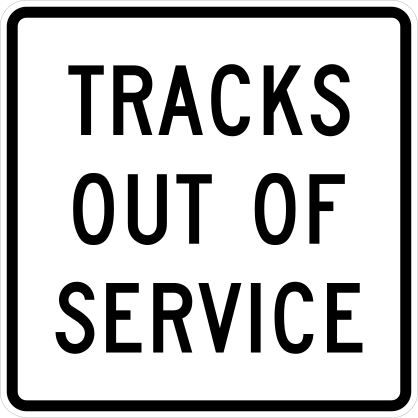 Tracks Out Of Service Sticker