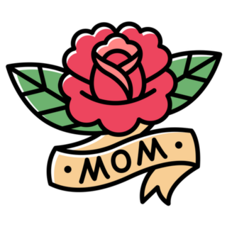 Traditional American Style Rose Mom Tattoo