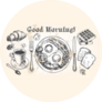 Traditional Breakfast Set Good Morning Sticker