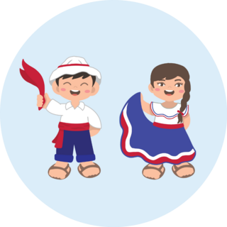 Traditional Clothing Cartoon Sticker